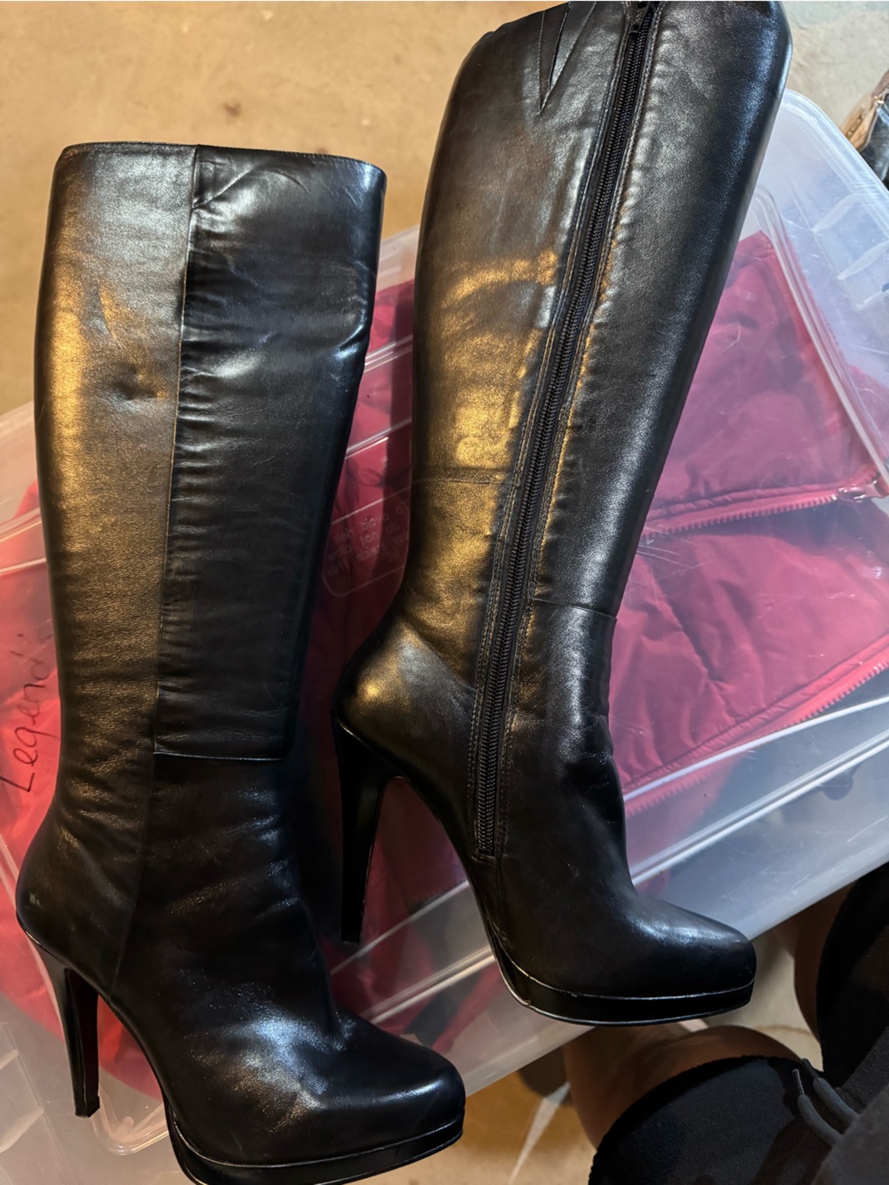 Nine West Black Over-the-Knee High Heel Boots